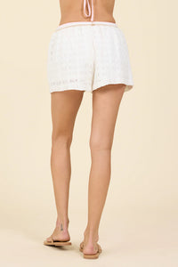 Crochet Palm Print Shorts-Surf Gypsy-OutDazl