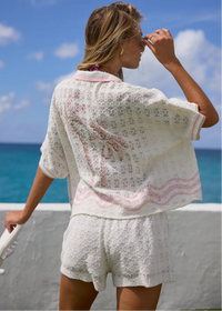 Crochet Palm Print Shorts-Surf Gypsy-OutDazl