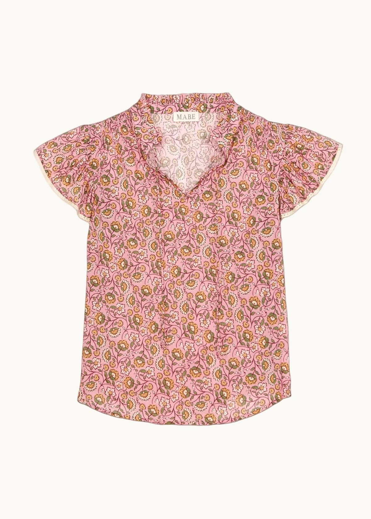 Mabe Ceci Print Short Sleeve Top-Mabe-OutDazl