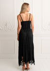 Black Maxi Embroidered Dress Night Glam