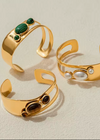 Gold Cuffs with Stone