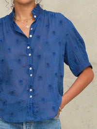 Frani Embroidered Short Sleeve Top-Mabe-OutDazl