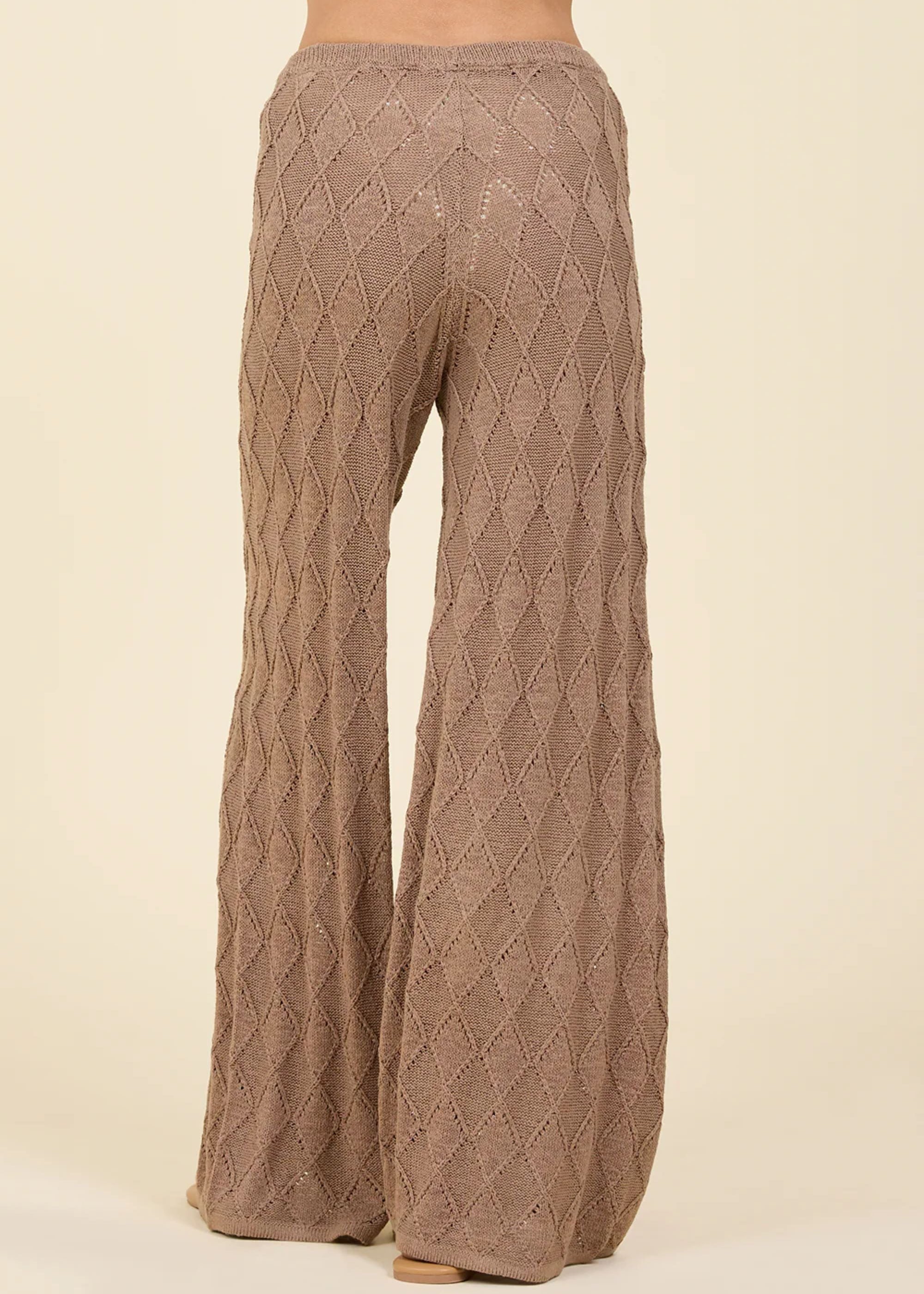 Diamond Knit Wide Leg Pant-Surf Gypsy-OutDazl