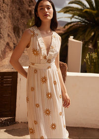 Maxi Deep V Dress Begonia-Sundress-OutDazl