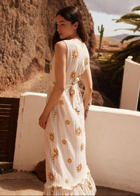 Maxi Deep V Dress Begonia-Sundress-OutDazl