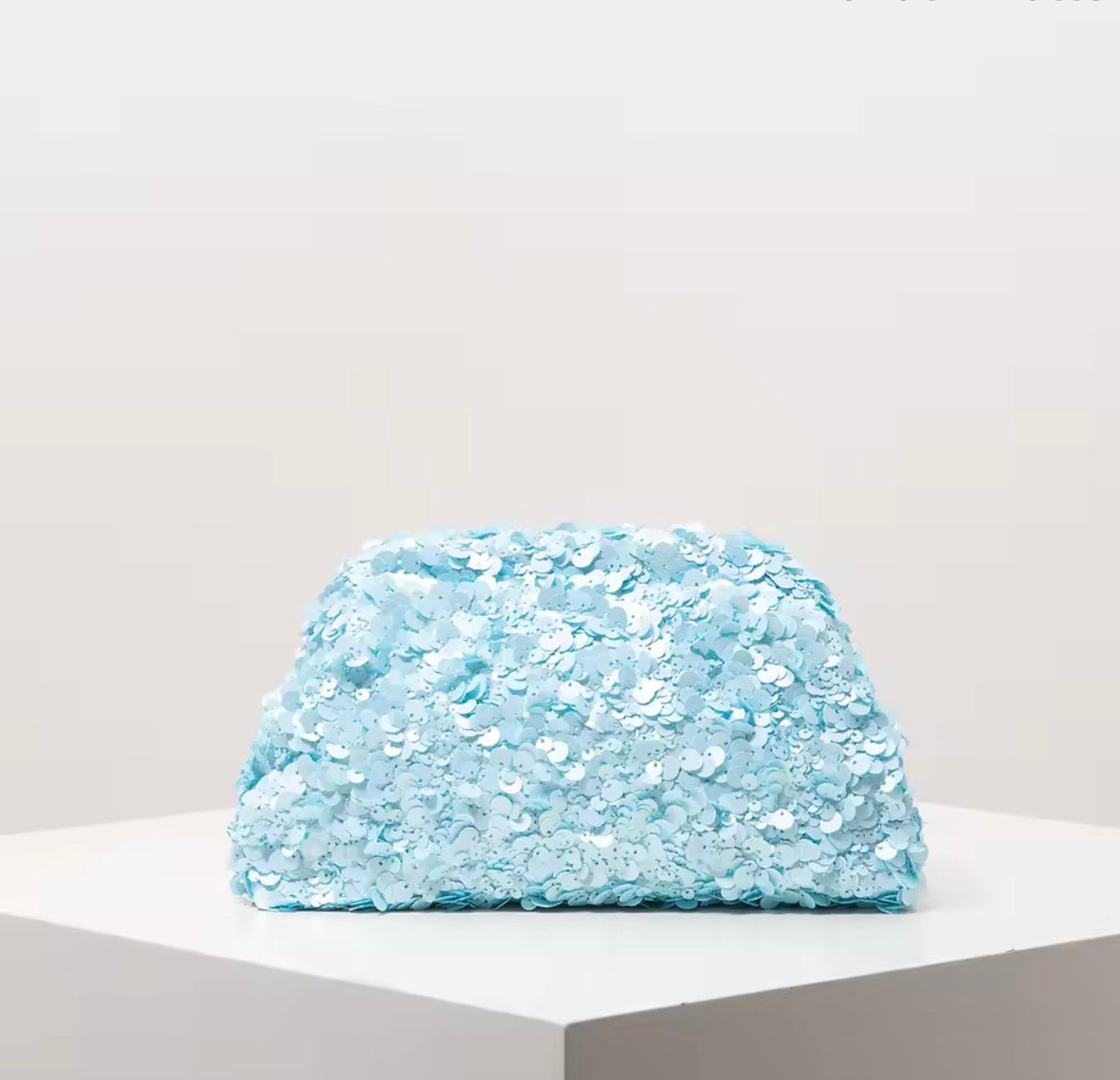 Sequin Gathered Clutch Bag