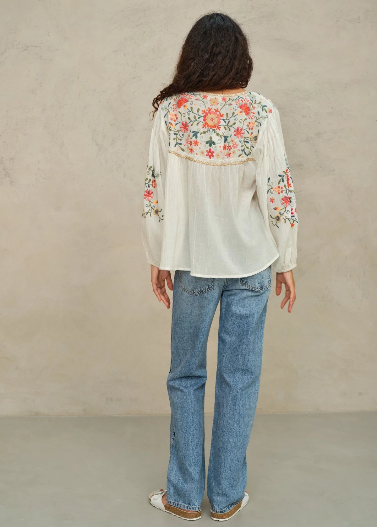 Loren Printed Embroidered Top