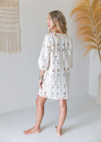 Palm Ivory Embroidered Mini Dress Elena-Jaase-OutDazl