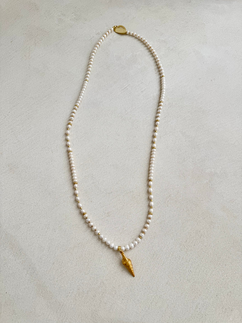 Imelda Shell Beaded Necklace-Pranella-OutDazl