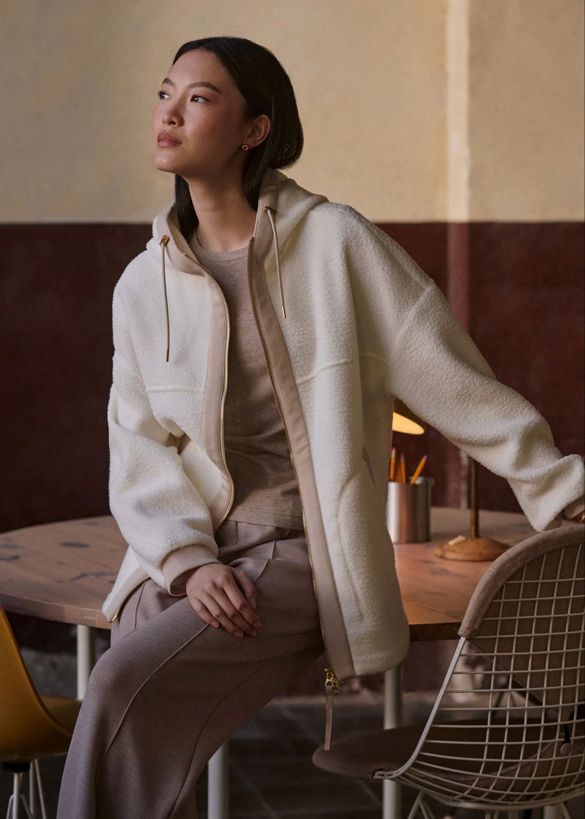 Fey Relaxed Fleece Egret-Varley-OutDazl
