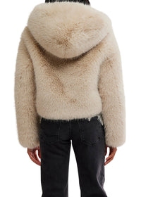Louder Please Hooded Faux Fur Jacket-Free People-OutDazl