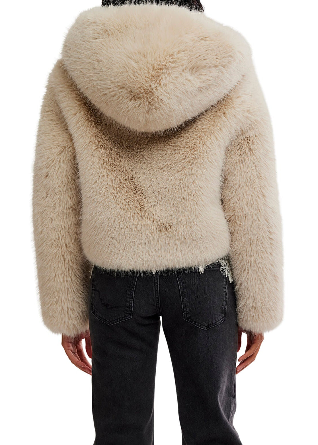Louder Please Hooded Faux Fur Jacket-Free People-OutDazl