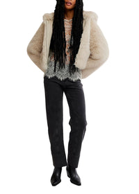 Louder Please Hooded Faux Fur Jacket-Free People-OutDazl
