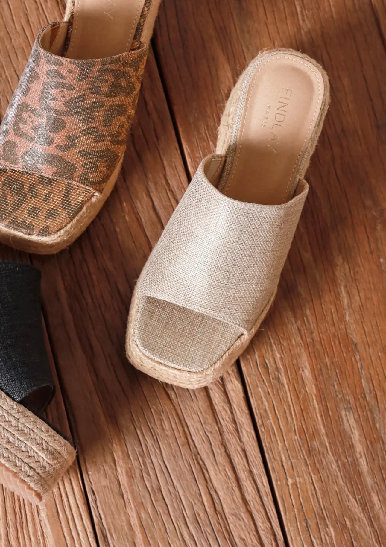 Jute Wedge Slides-OutDazl-OutDazl