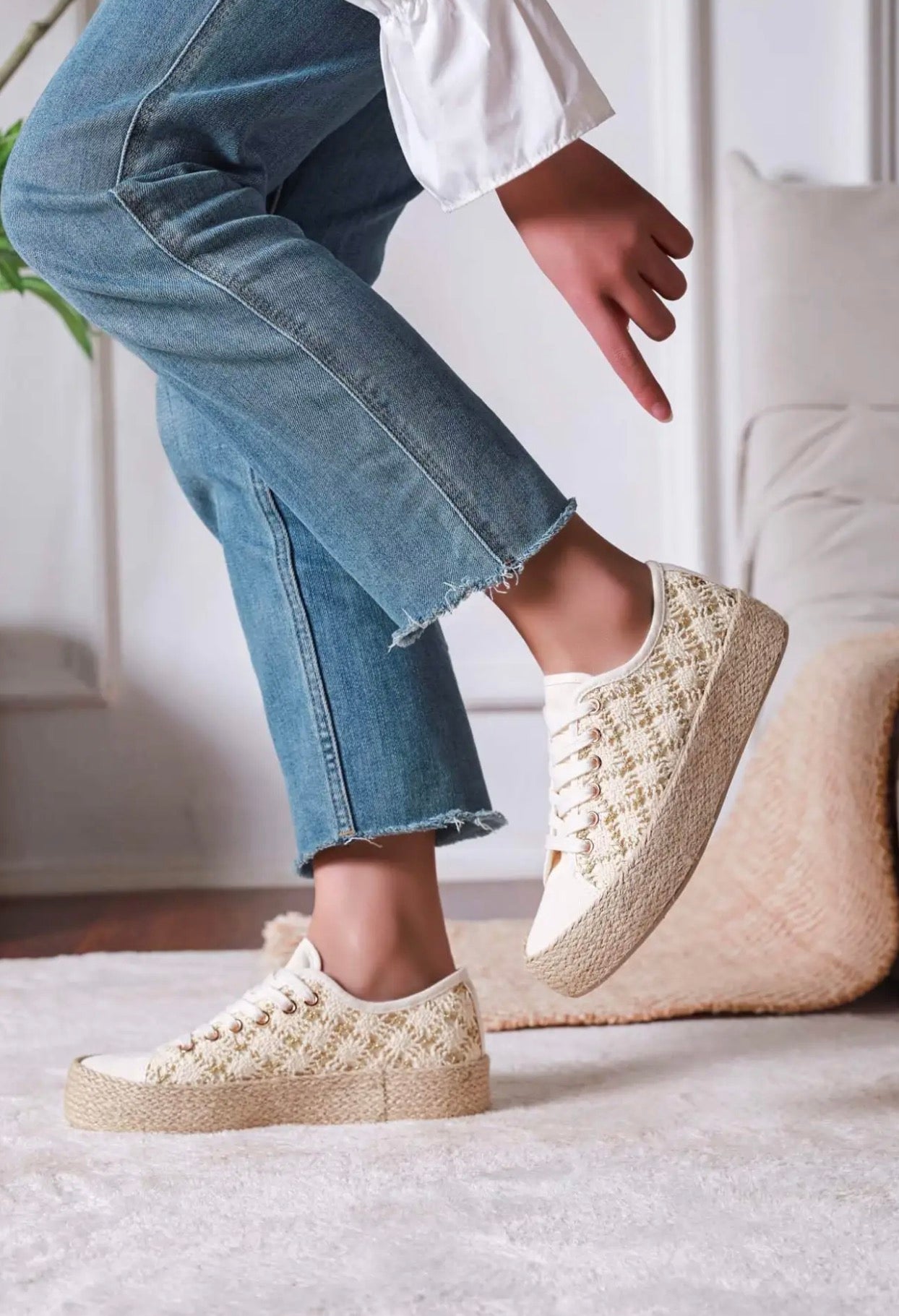 Jute Canvas Wedges-OutDazl-OutDazl