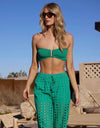 Eyelet Beach Pant in Seafoam Green