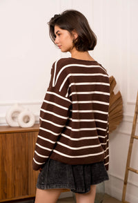 Stripe V Neck Jumper