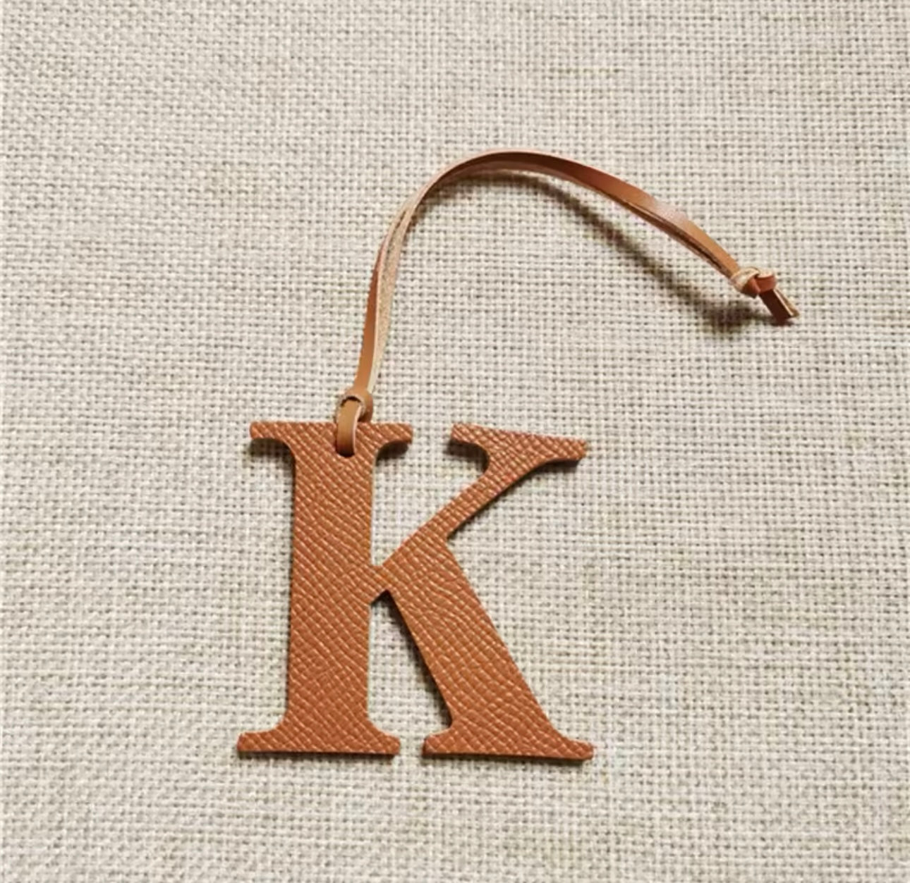 Leather Initital Charm