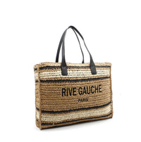 Rive Gauche Straw Tote with contrast handle