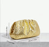 Croc effect Metallic Gathered PU Clutch bag