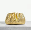 Croc effect Metallic Gathered PU Clutch bag