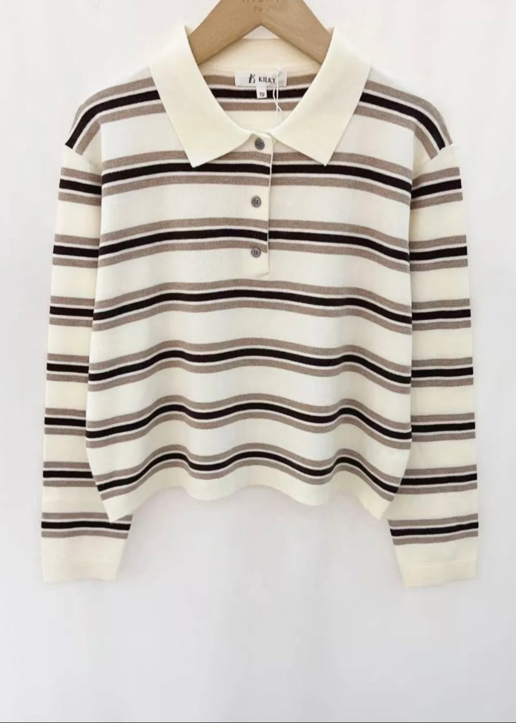 Striped Polo Top