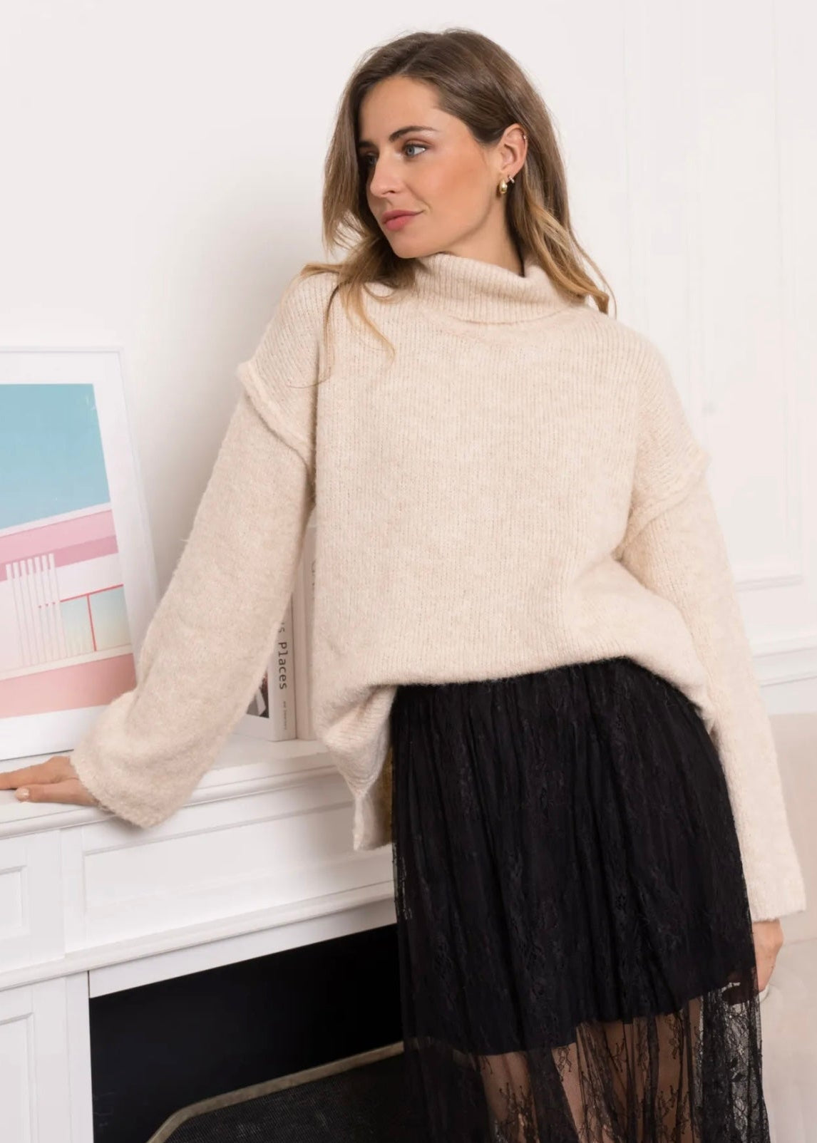 Roll Neck Knit Jumper