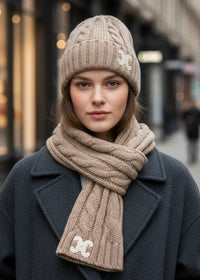 Cable Knit Scarf and Beanie set CC
