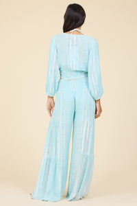 Blue Stripe Wide Leg Pant-Surf Gypsy-OutDazl
