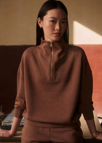Hawley Half-zip Sweat in Golden Bronze Marl