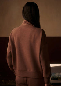 Hawley Half-zip Sweat in Golden Bronze Marl