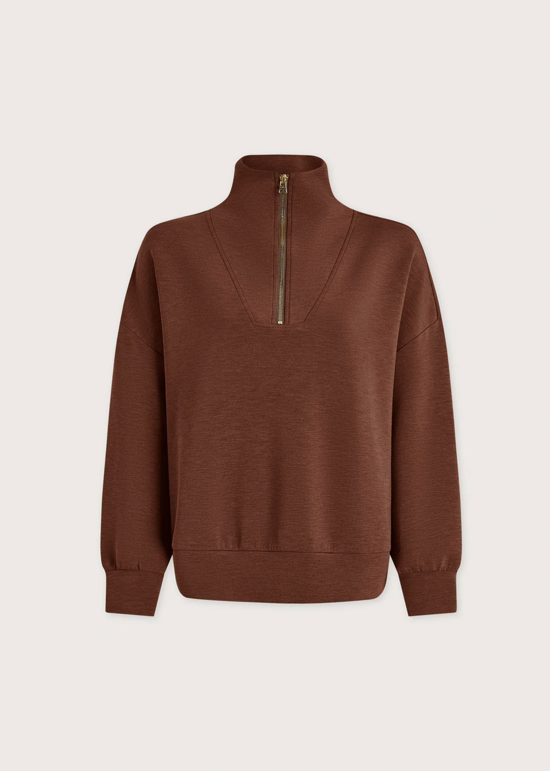 Hawley Half-zip Sweat in Golden Bronze Marl
