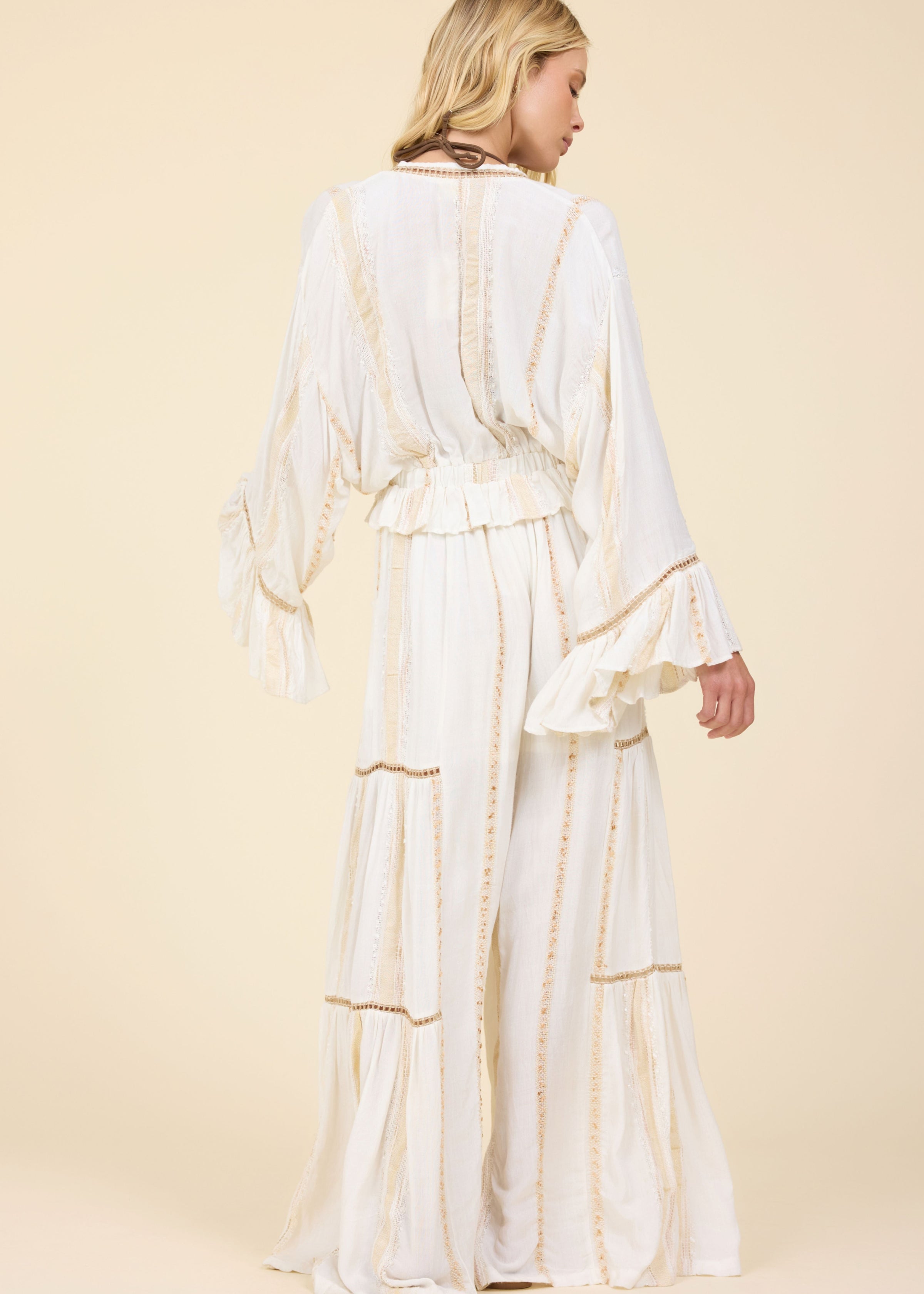 Gold Dust Lurex Tie Blouse-Surf Gypsy-OutDazl
