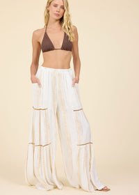 Gold Dust Lurex Tiered Wide Leg Pant-Surf Gypsy-OutDazl
