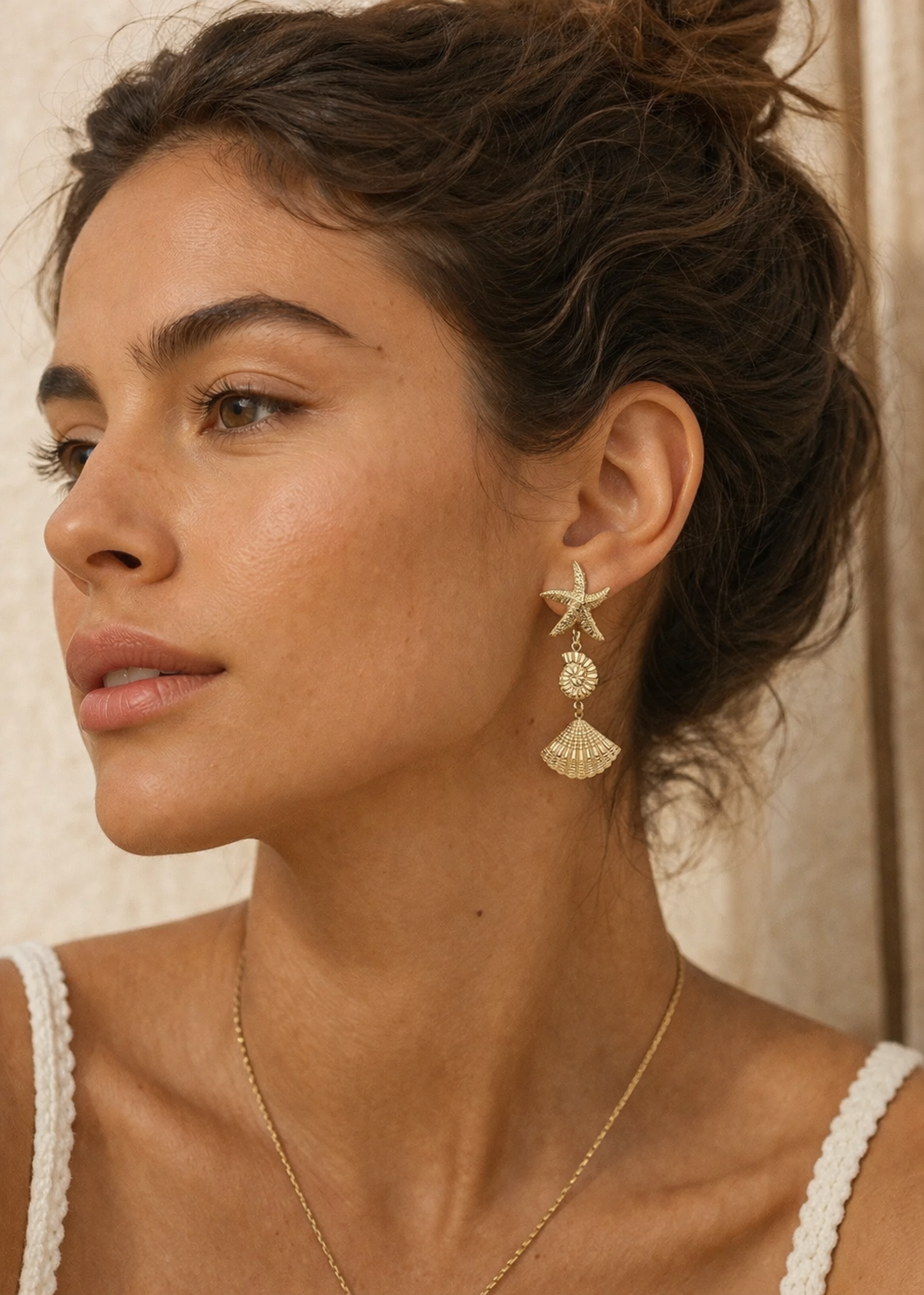 Star Shell Drop Earrings-OutDazl-OutDazl