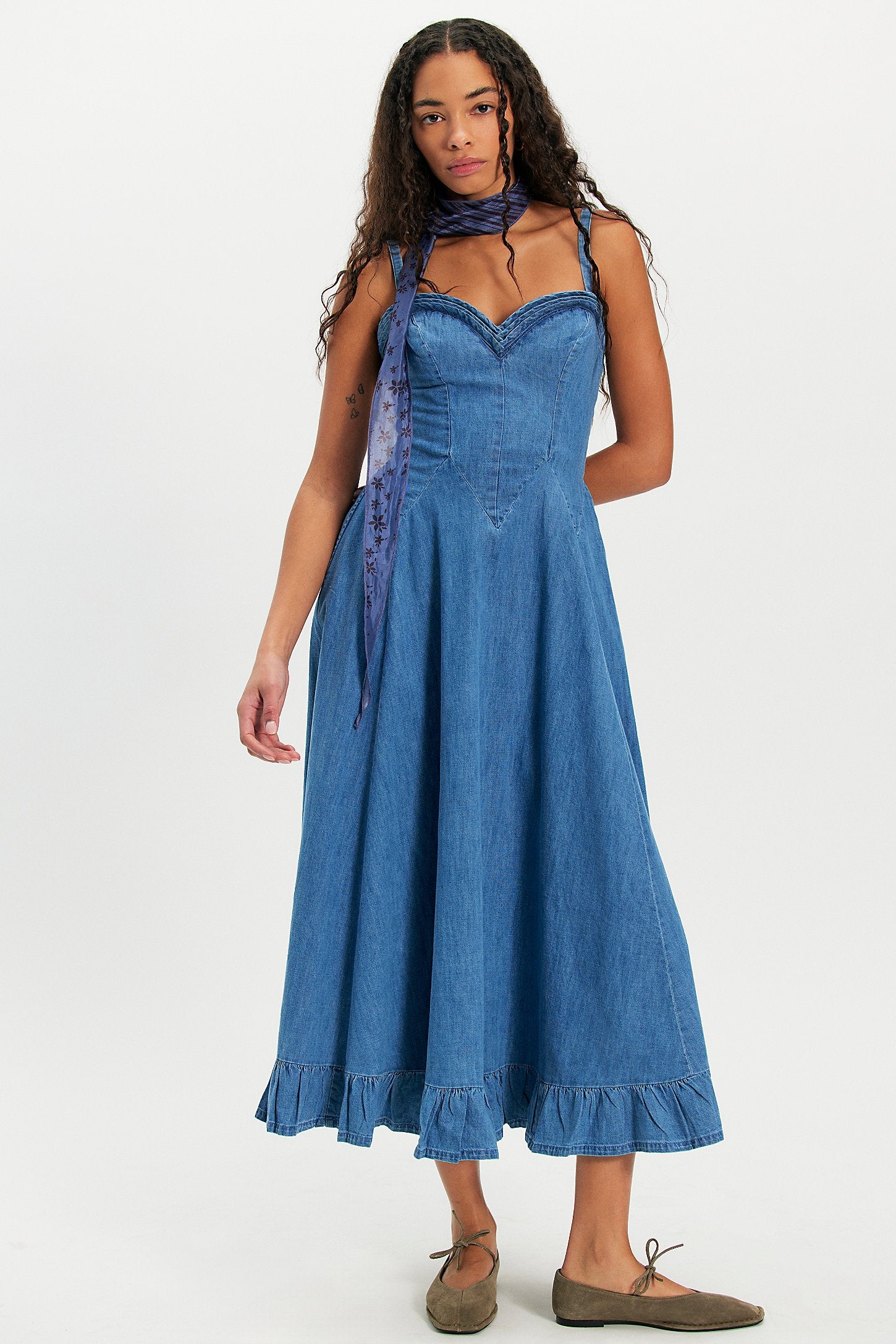Another Season Denim Midi Dress