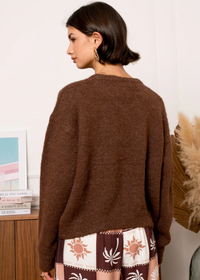 Shells Knit Cardigan in Chocolate-OutDazl-OutDazl
