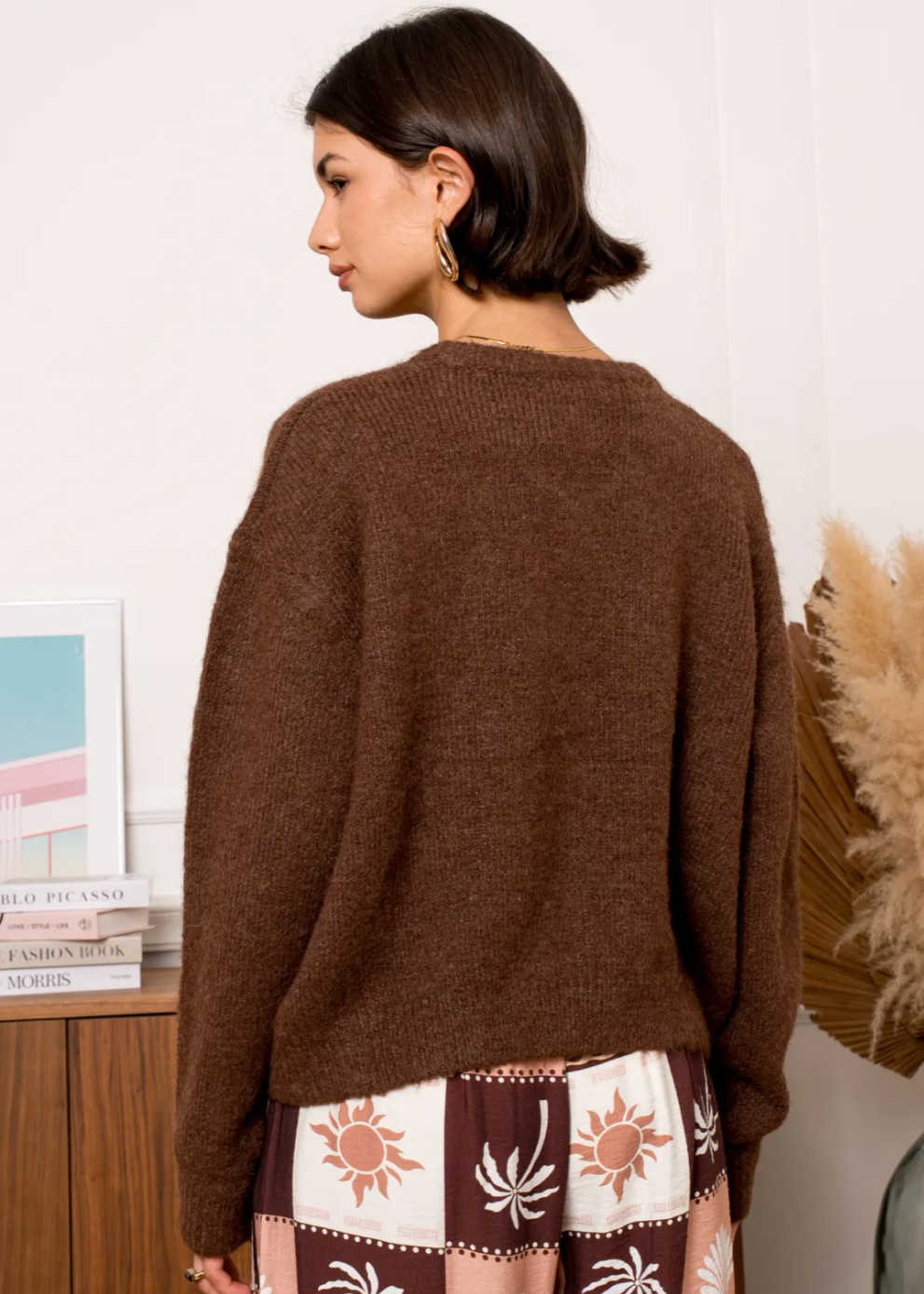 Shells Knit Cardigan in Chocolate-OutDazl-OutDazl