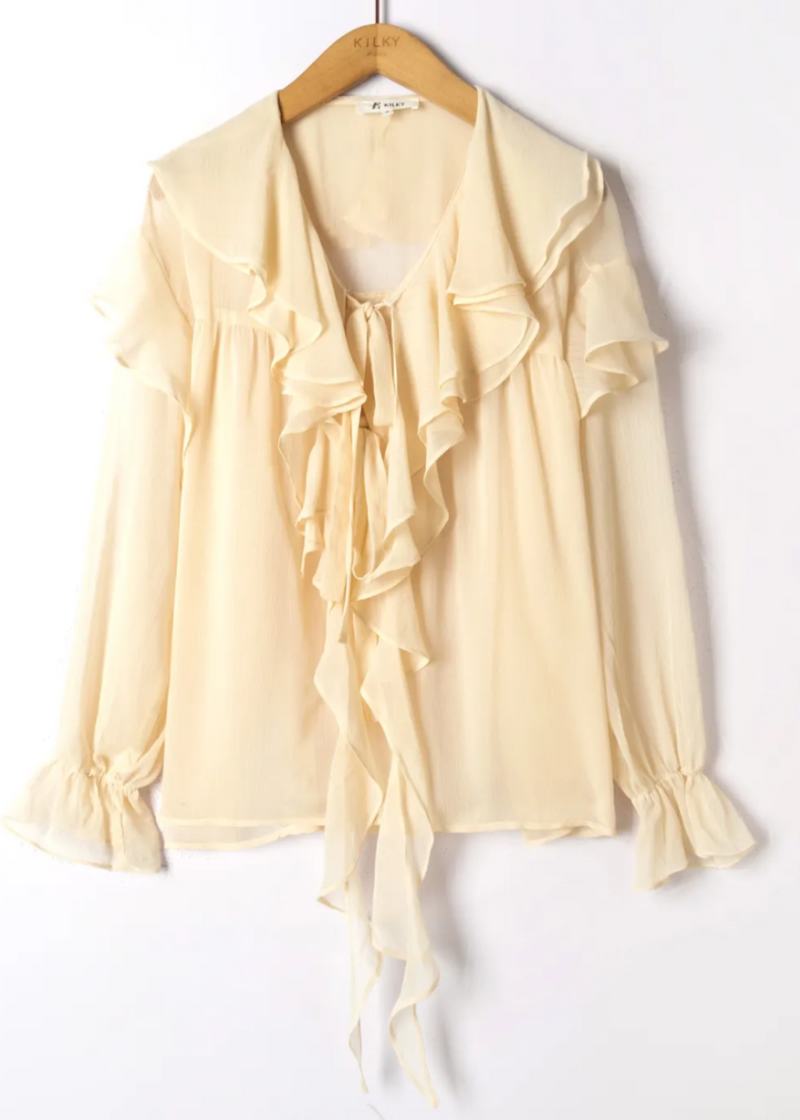 Chiffon Frill Blouse-OutDazl-OutDazl