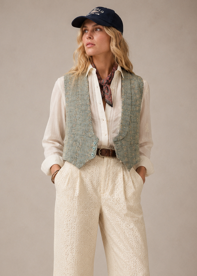 Embroidered Florence Vest