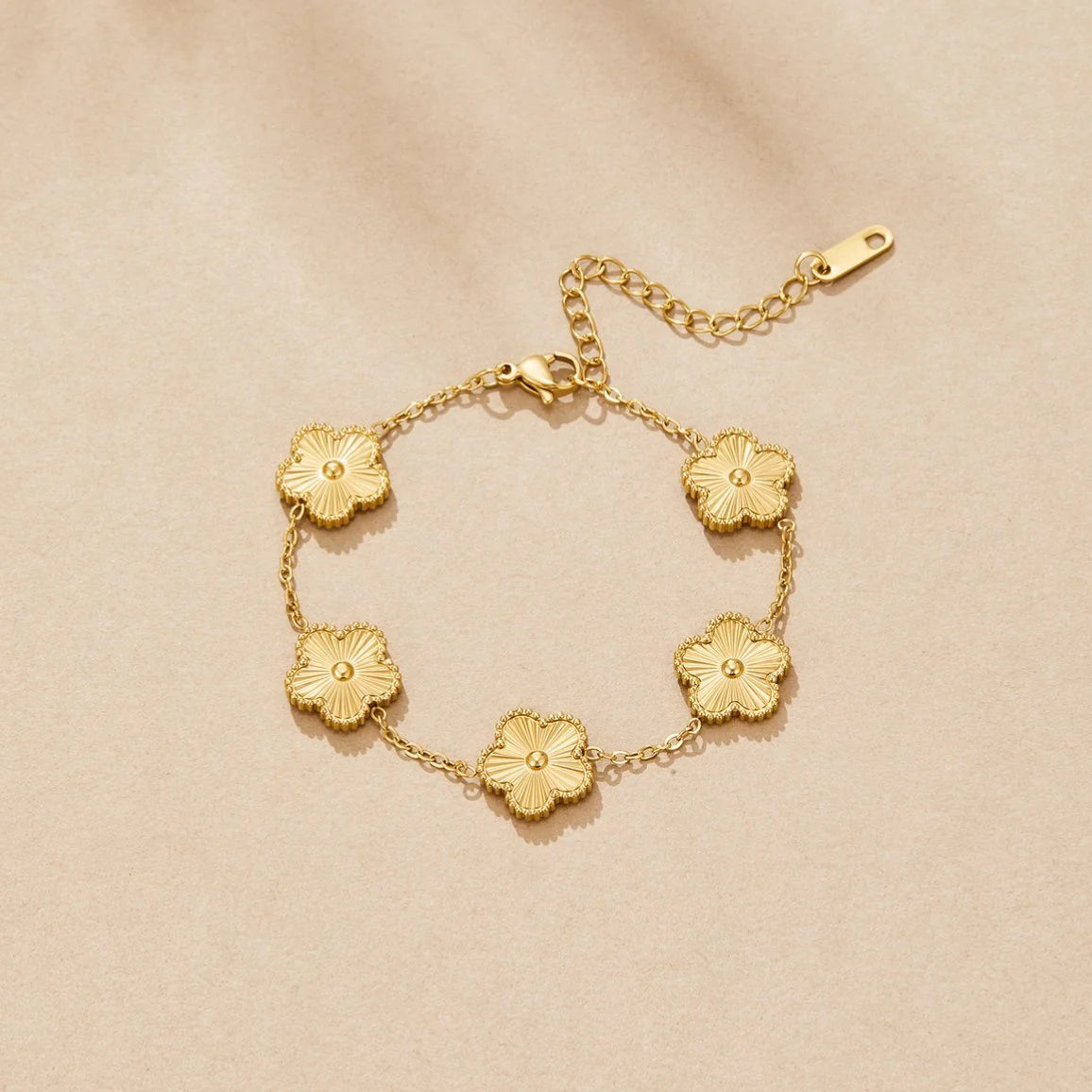 18K Gold Plated Clover Bracelet