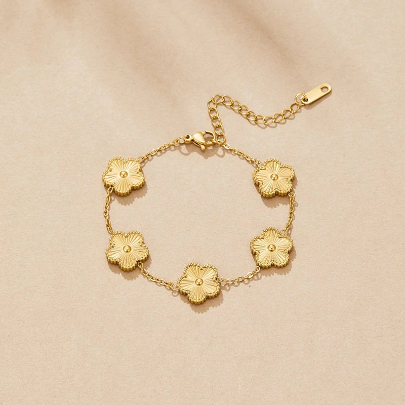 18K Gold Plated Clover Bracelet