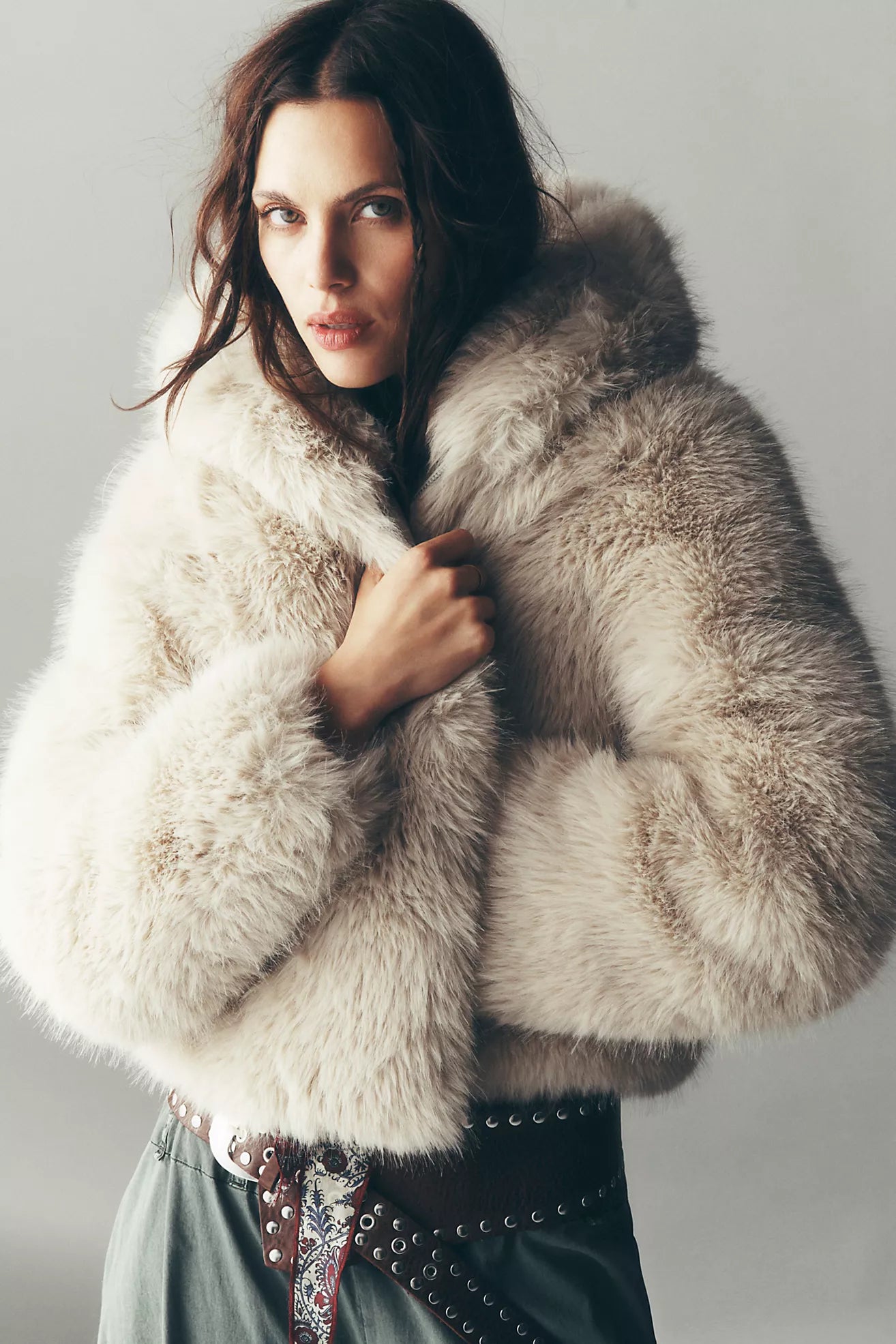 Louder Please Hooded Faux Fur Jacket-Free People-OutDazl