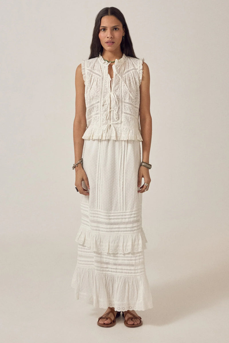 White Embroidered Skirt Allegra-Maison Hotel-OutDazl