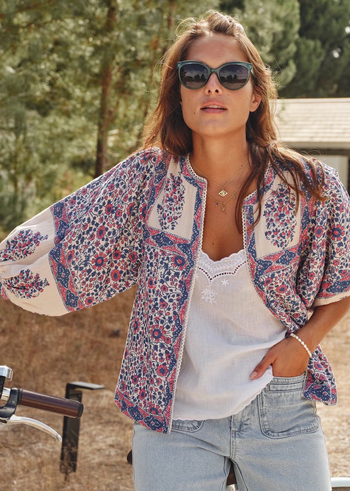 Della Print Cotton Jacket-Mabe-OutDazl
