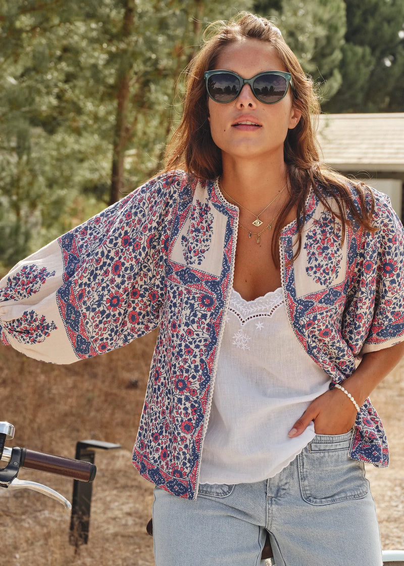 Della Print Cotton Jacket-Mabe-OutDazl
