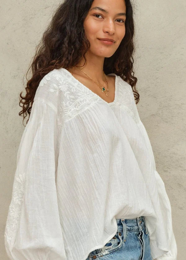 Loren Embroidered Top-Mabe-OutDazl