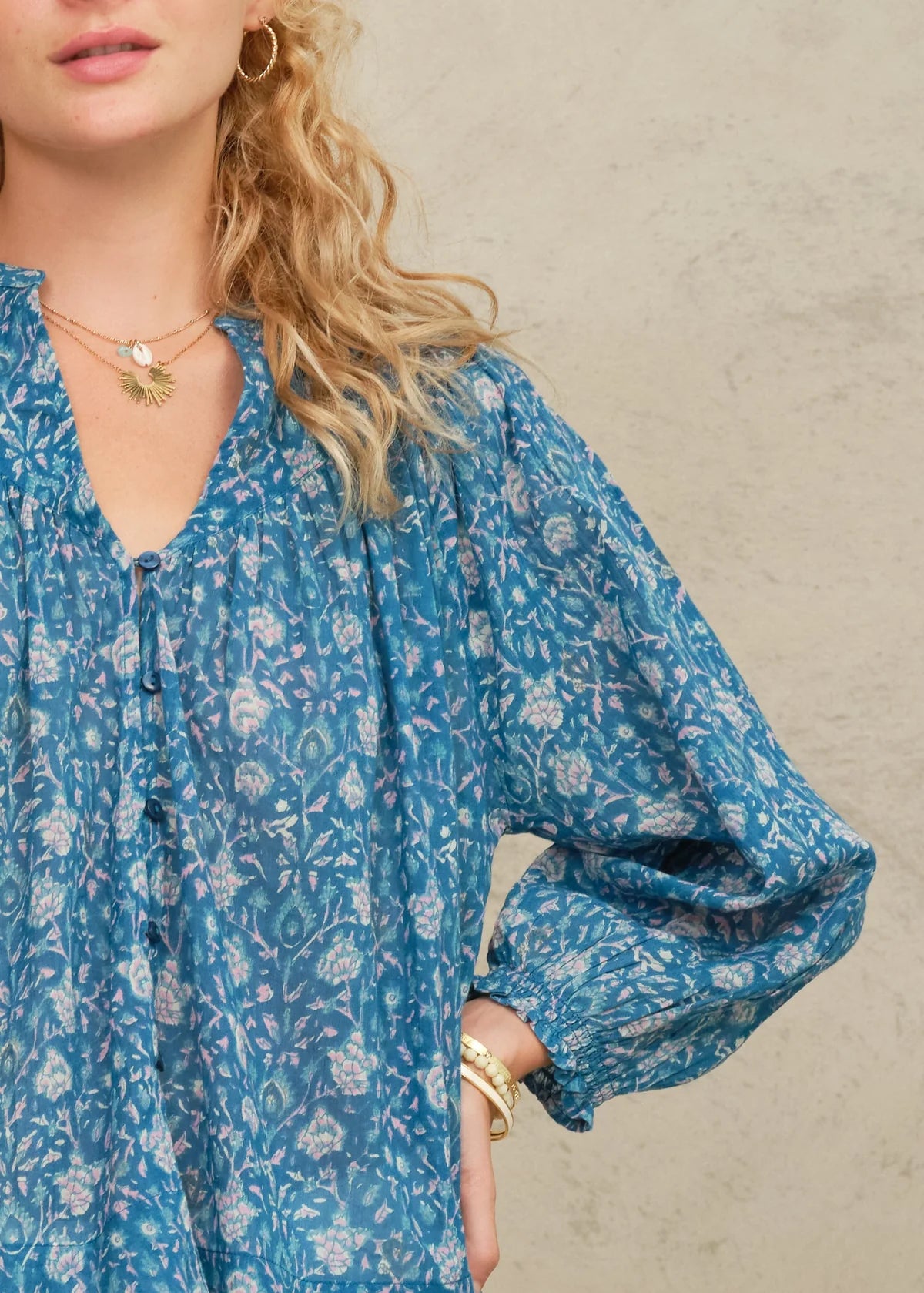 Myla Print Long Sleeve Top-Mabe-OutDazl