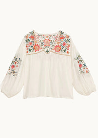 Loren Printed Embroidered Top
