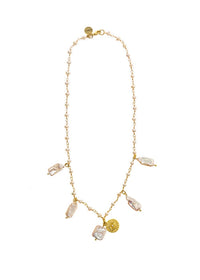 Imelda Short Necklace with Mother of pearl charms